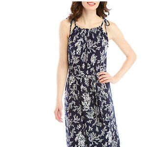 MICHAEL KORS Grommet Neck Maxi Dress with belt, S